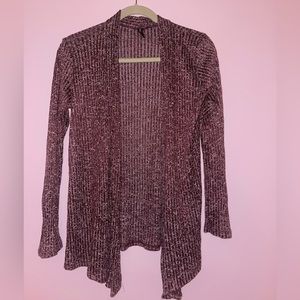 JM Fleurette Cardigan Sweater Maroon Size Large
